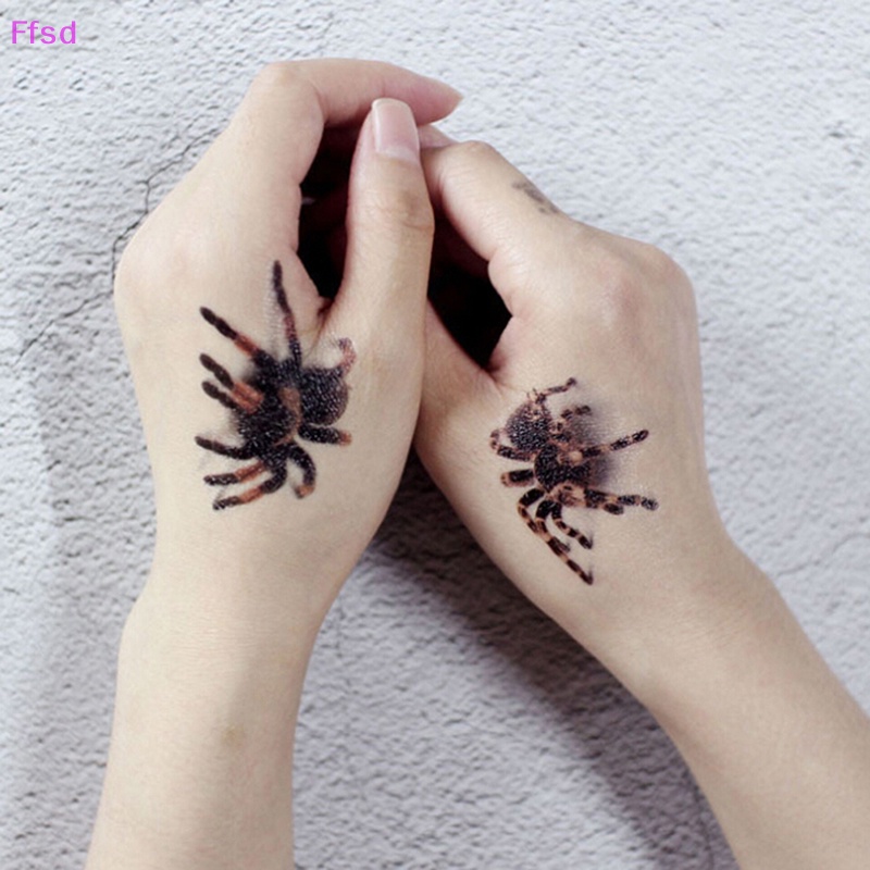 Hình Xăm Dán Họa Tiết Nhện Bọ Cạp 3D Phong Cách Halloween