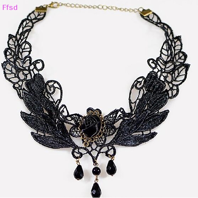 Vòng Cổ Choker Ren Phong Cách Gothic Punk Cổ Điển Thời Trang Cho Nữ