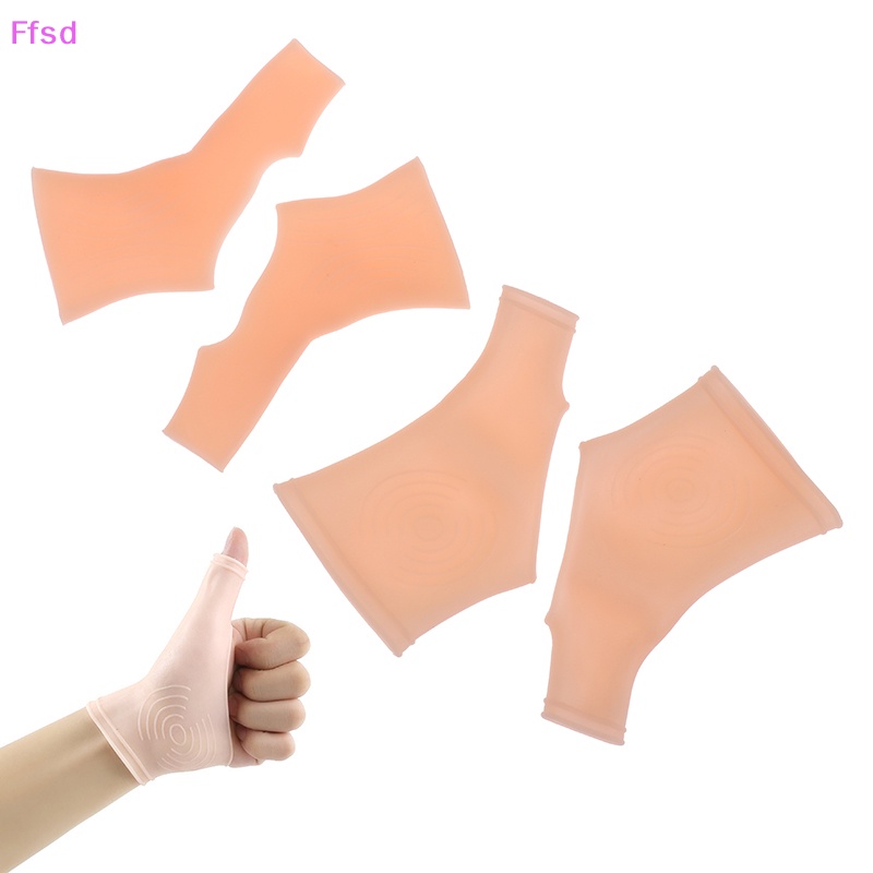 {Ffsd} Set 2 Đai Silicon Đeo Ngón Tay Chống Thấm Nước Hỗ Trợ Đốt Ngón Cái Màu Nude * Bán Chạy