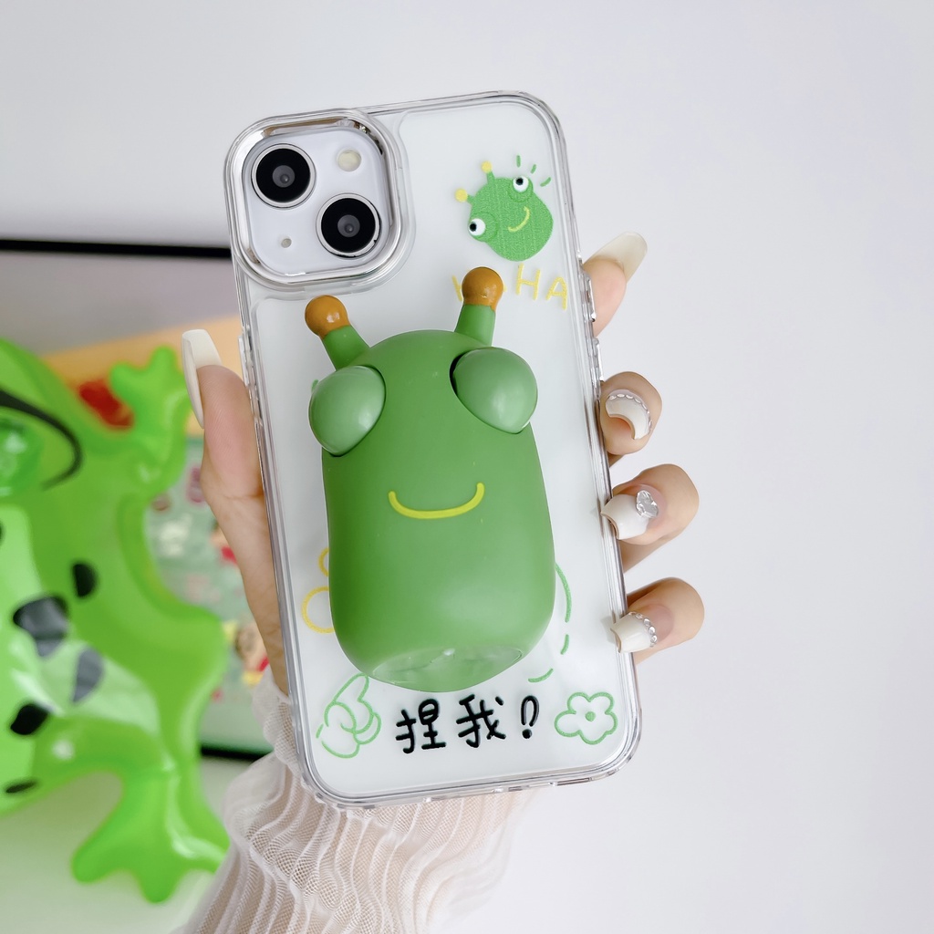 Ốp Điện Thoại Silicon Dẻo Hình Chú Ếch Mắt To Dễ Thương Cho iPhone 14ProMax X XR XS 11 12 13 14 Pro Max 6 6S 7 8 Plus SE