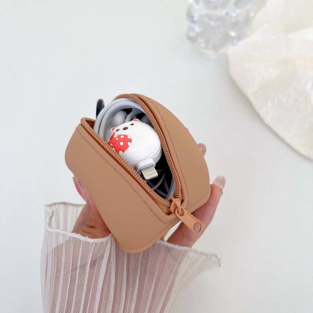 Túi Đựng Tai Nghe / Dây Cáp Sạc USB Mini Họa Tiết Hoạt Hình Dễ Thương