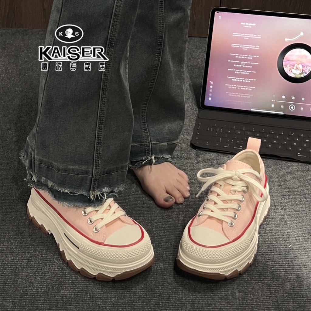 Giày Thể Thao canvas Đế Dày Tăng Chiều Cao AA4153 Cho Nữ