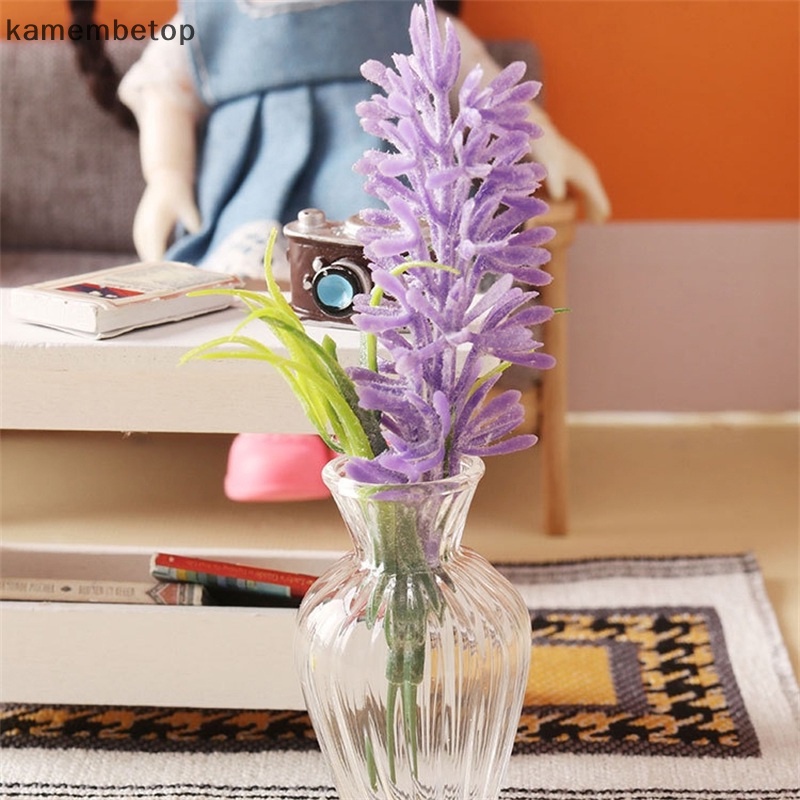 Chậu Hoa Oải Hương Trang Trí Nhà Búp Bê Tỉ Lệ 1: 12