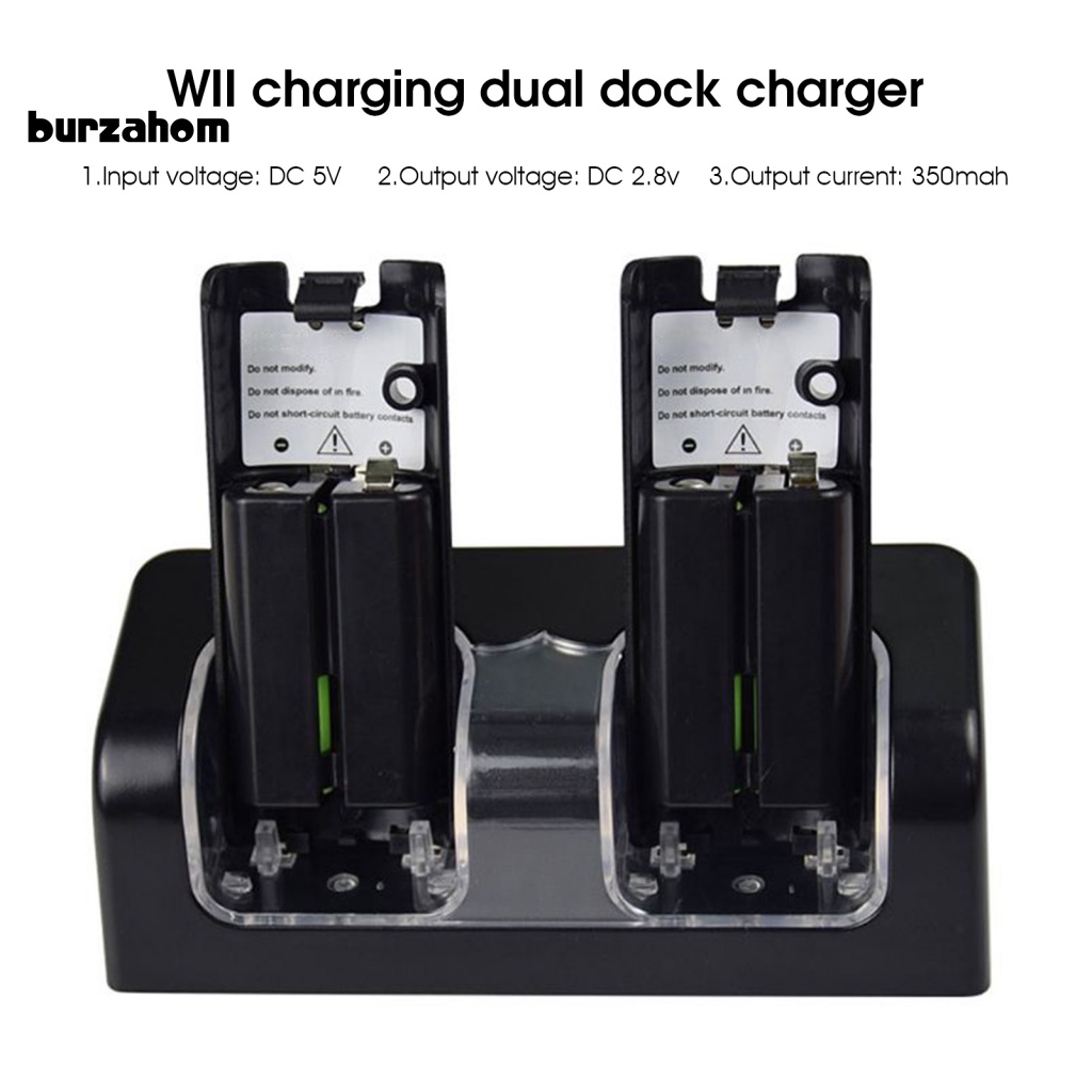 1 Bộ Đế Sạc Với 2 Đế Sạc Dung Lượng Lớn Thân Thiện Với Môi Trường Cho Tay Cầm Chơi Game Wii