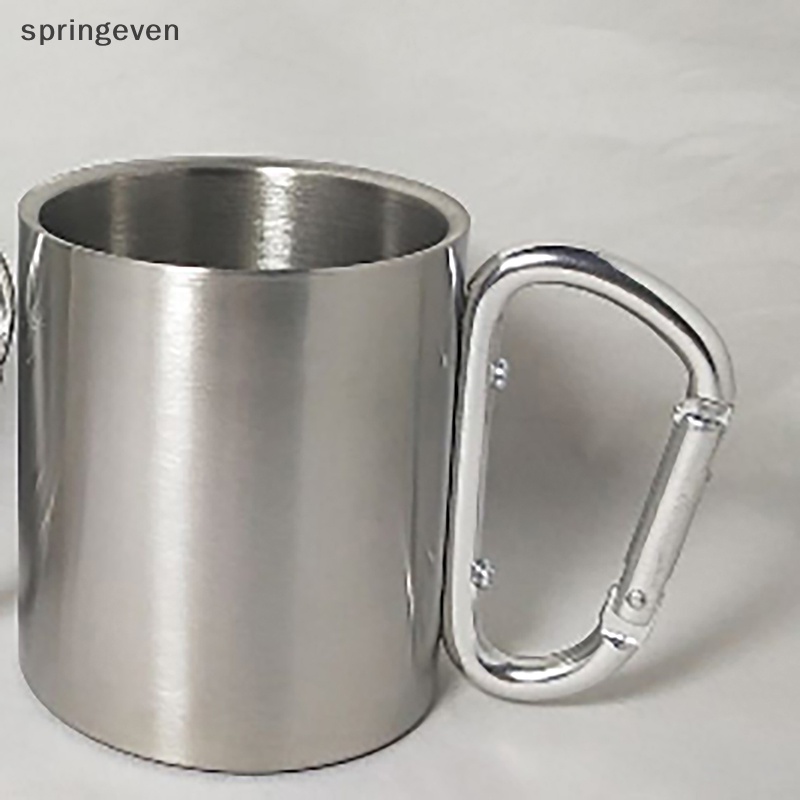 Cốc Uống Nước Bằng Thép Không Gỉ Hai Lớp Chịu Nhiệt 220 / 300ml Isolag Có Móc Treo