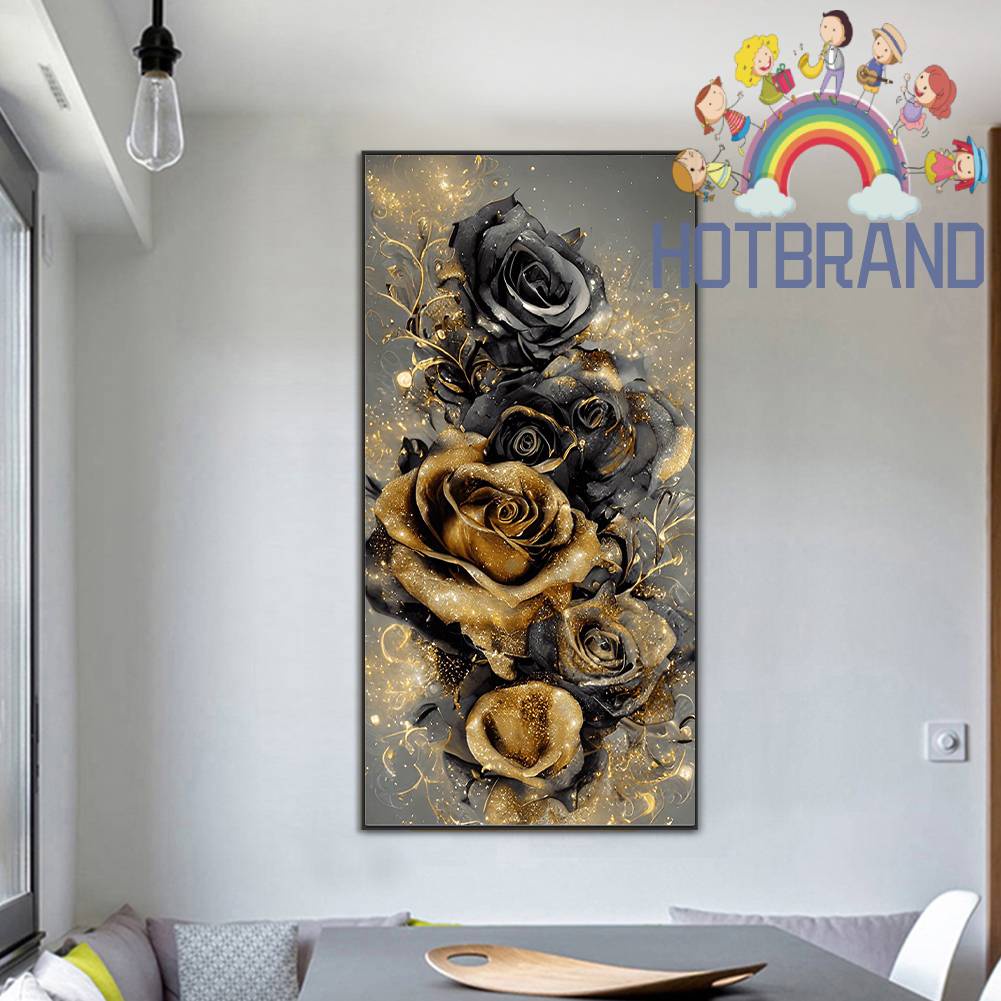 Tranh Đính Đá Kim Cương Toàn Bộ 5D DIY Hình Vẽ Hoa Trang Trí Nhà Cửa