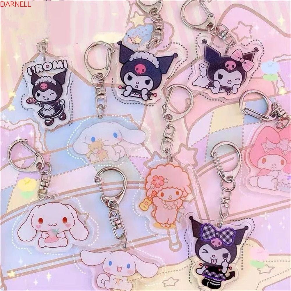 DARNELL Móc Khóa Acrylic Trong Suốt Hình Kuromi My Melody Cinnamoroll Dễ Thương