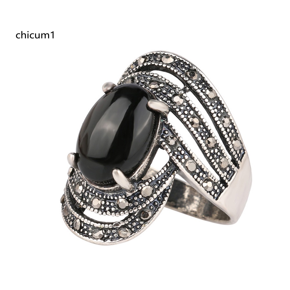 Nhẫn Đính Đá Quý Nhân Tạo Phong Cách Cổ Điển Thanh Lịch Dành Cho Nữ