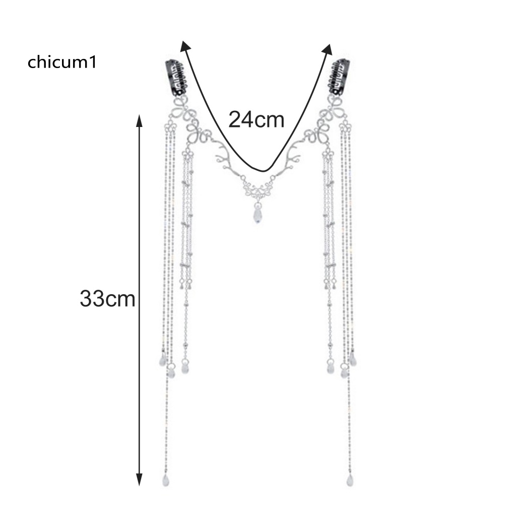 Băng Đô Hợp Kim Dáng Dài Đính Đá Thanh Lịch Cho Nữ