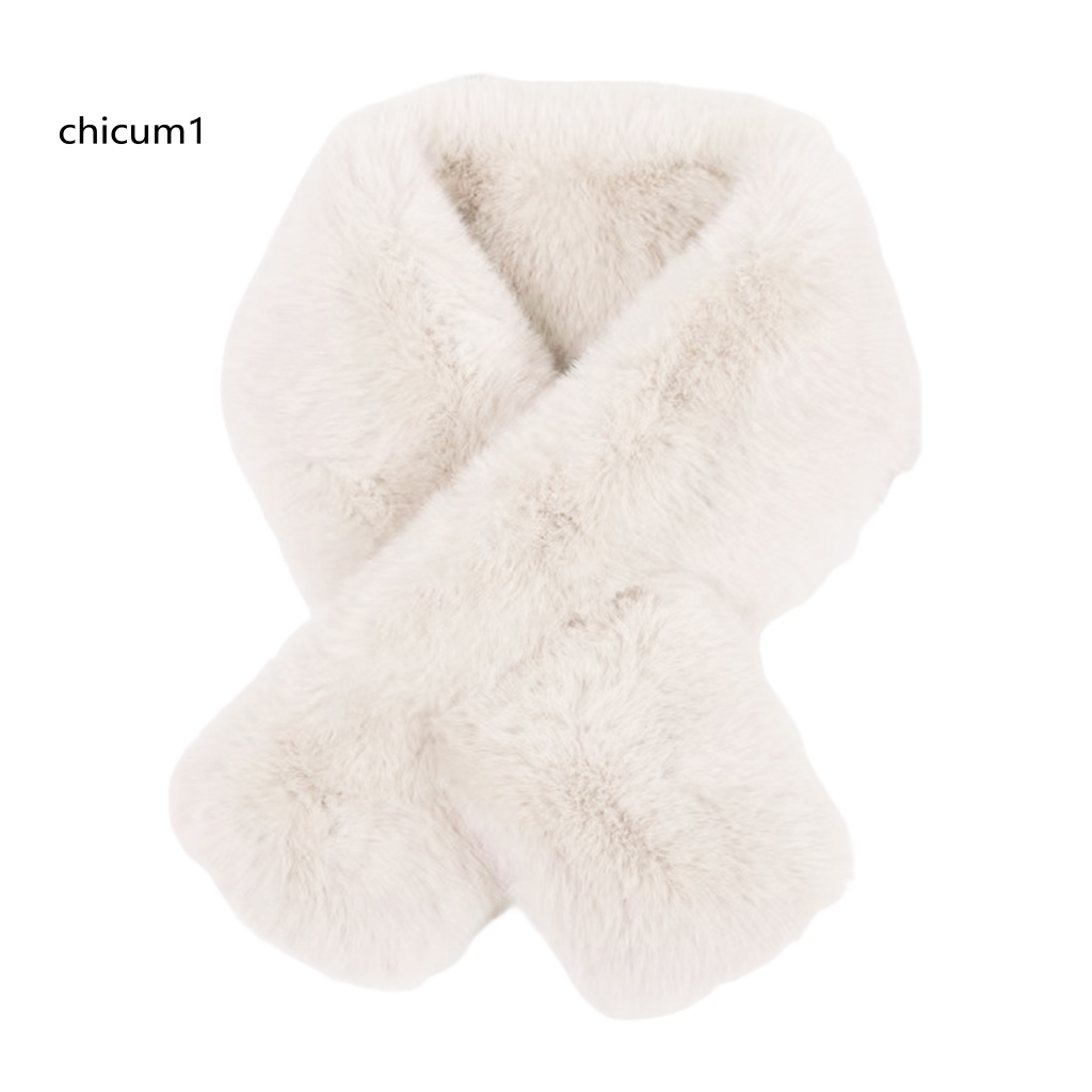 Khăn Choàng Cổ Bằng Lông Thỏ Nhân Tạo Dày Dặn Mềm Mại Màu Trơn Chống Lạnh Giữ Ấm Mùa Thu Đông Cho Nữ