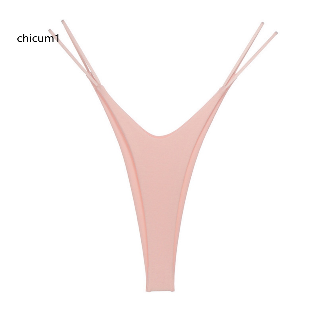 Quần Lót Hai Dây Lưng Thấp Co Giãn Màu Sắc Trơn Quyến Rũ Cho Nữ