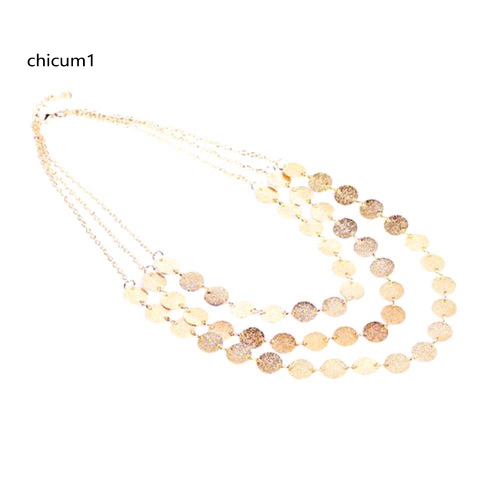 Vòng cổ Nhiều Lớp Mặt Đồng Xu Thời Trang Dành Cho Nữ
