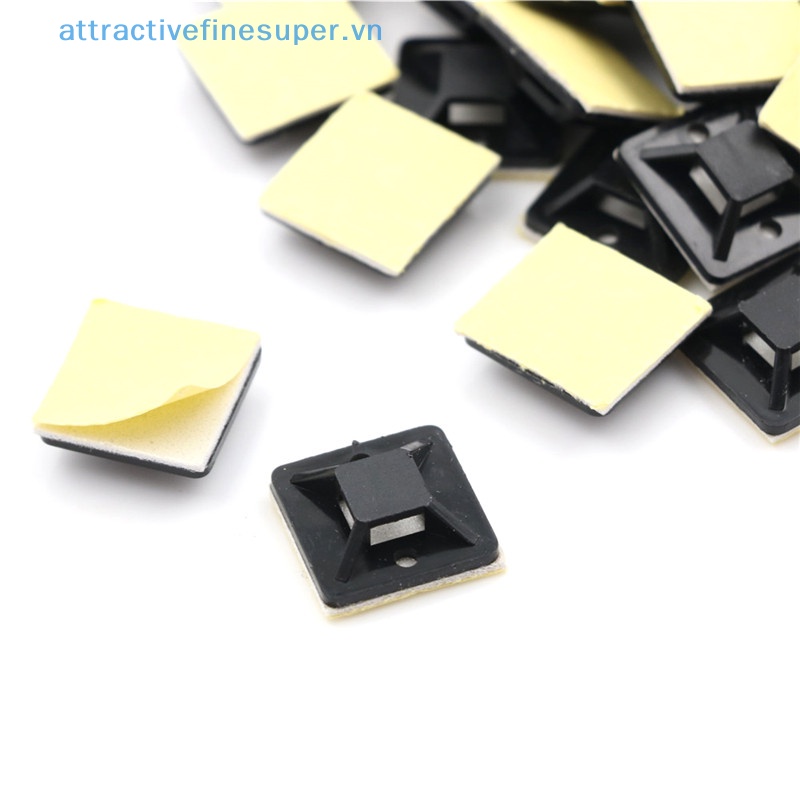 Bộ 100 Đế Dán Cố Định Dây Cáp 20X20X6Mm