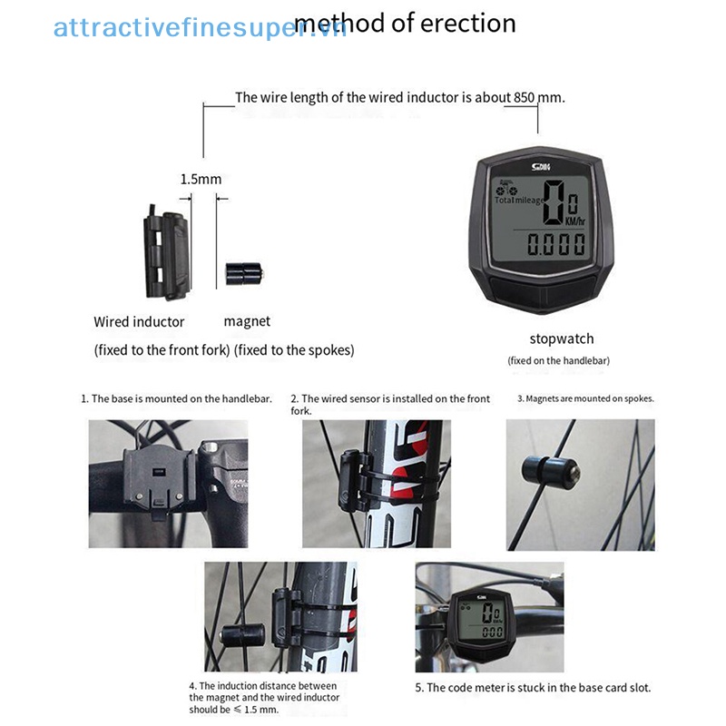 Đồng Hồ Đo Tốc Độ Xe Đạp Màn Hình LCD Chống Thấm Nước AFS