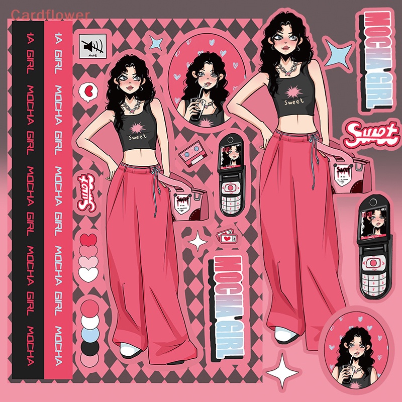 Bộ 8 Miếng Dán Chống Nước Trang Trí Laptop / Sổ Tay / Ván Trượt / Điện Thoại / Đồ Chơi Trẻ Em Mẫu Mới