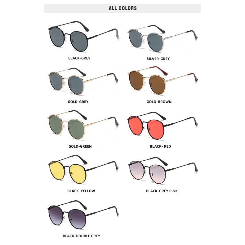 Kính Mát Gọng Tròn Kim Loại Thời Trang