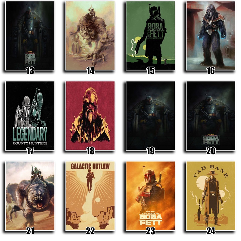 Poster Phim star wars Bằng Giấy kraft Phong Cách Đơn Giản Cổ Điển