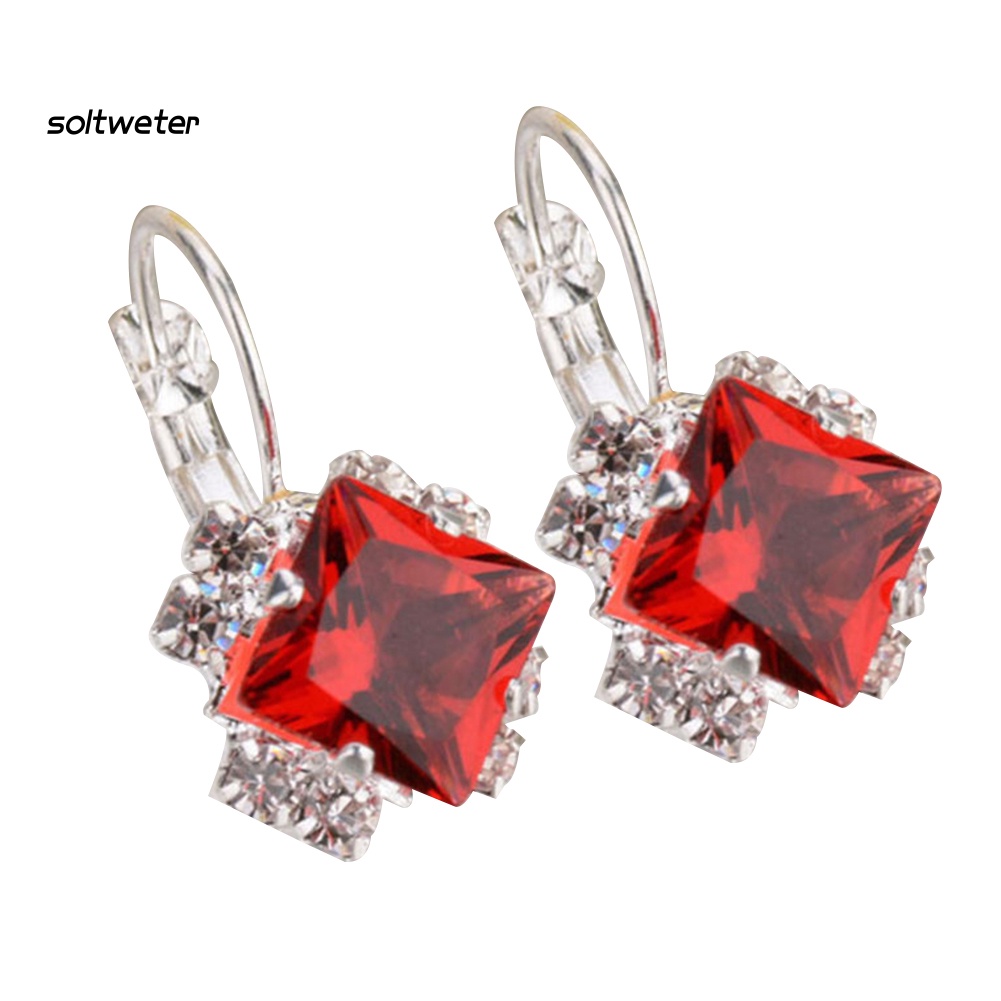 Bông Tai Đính Đá Lấp Lánh Thời Trang Sang Trọng Cho Nữ