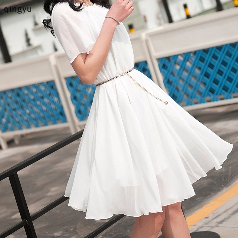 Thắt Lưng Dây Xích Đính Ngọc Trai Có Thể Điều Chỉnh Thời Trang Mới Cho Nữ