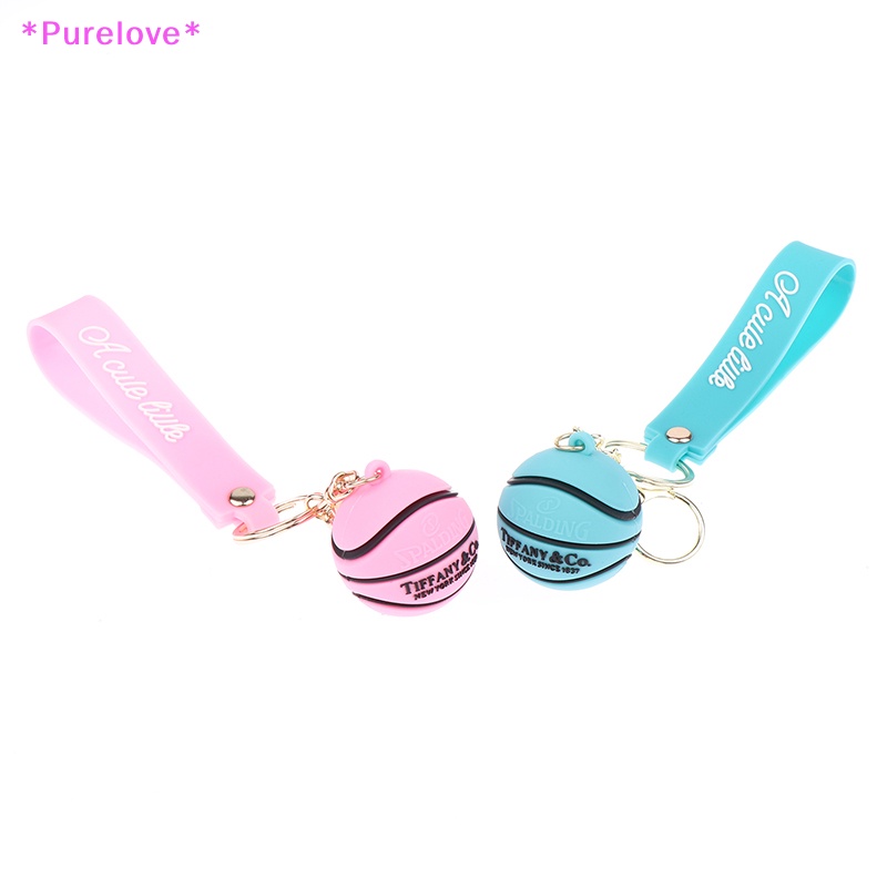 1 Móc Khóa Cao Su PVC Hình Quả Bóng Rổ 3D Mới