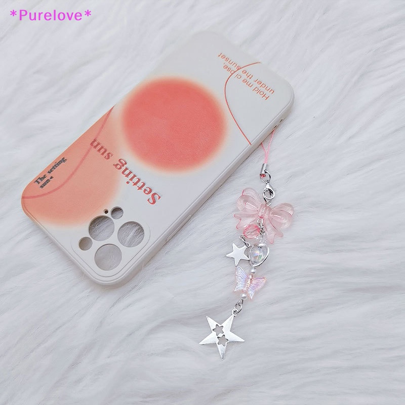 Dây Móc Điện Thoại Hình Nơ Ngôi Sao Năm Cánh Màu Hồng Xinh Xắn Thời Trang Mùa Hè Cho Nữ Mới