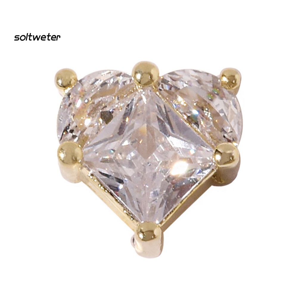 Phụ Kiện Trang Trí Móng Tay Họa Tiết Trái Tim Đính Đá 3D Sang Trọng