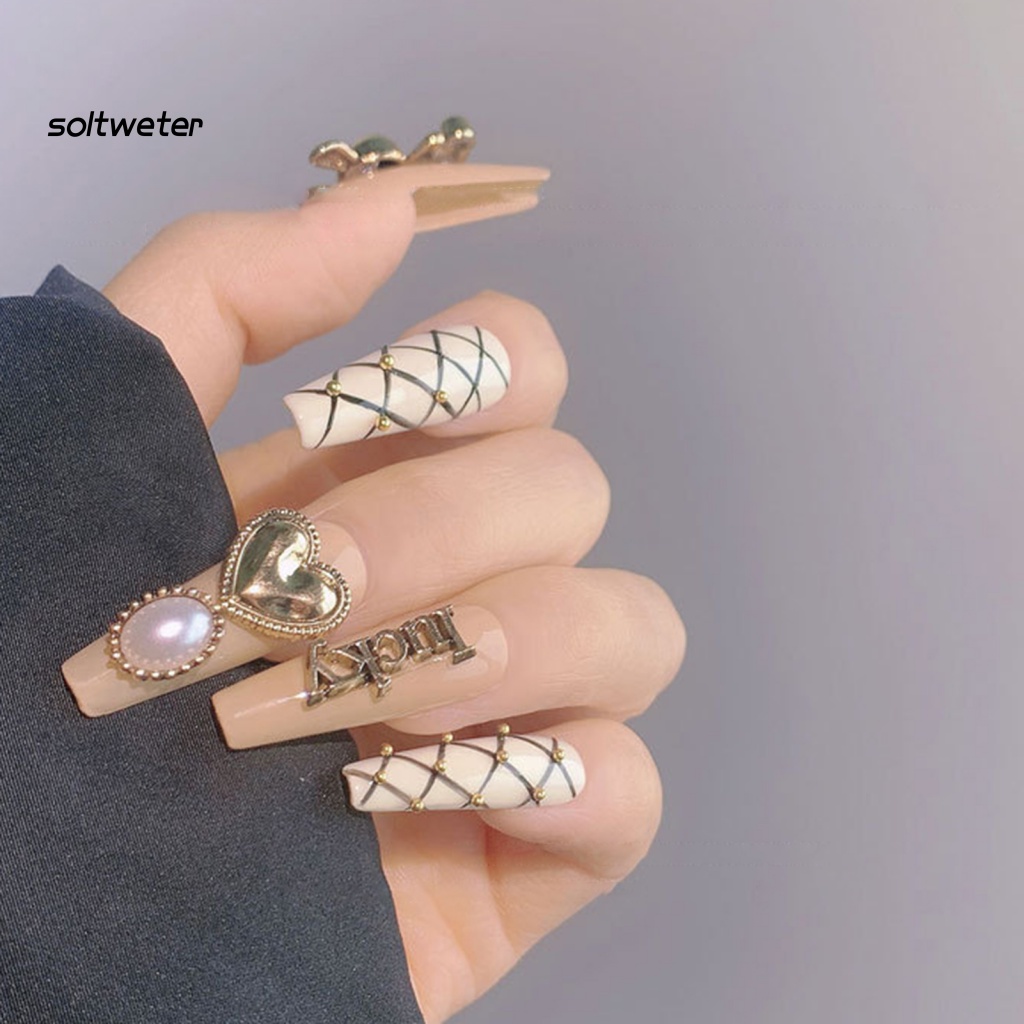 Set 8 / 10 / 20 Phụ Kiện Trang Trí Móng Tay Nghệ Thuật Nhiều Hình Dạng Không Phai Màu Phong Cách Vintage Charms Bằng Kim Loại Dành Cho Nữ
