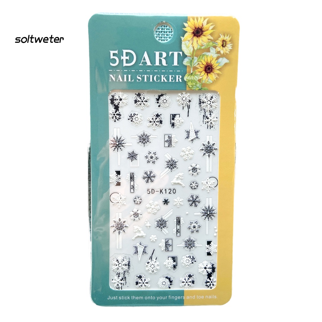 Miếng Dán Trang Trí Móng Tay Siêu Mỏng Họa Tiết Giáng Sinh Tinh Tế Dính Chắc Chắn Charms