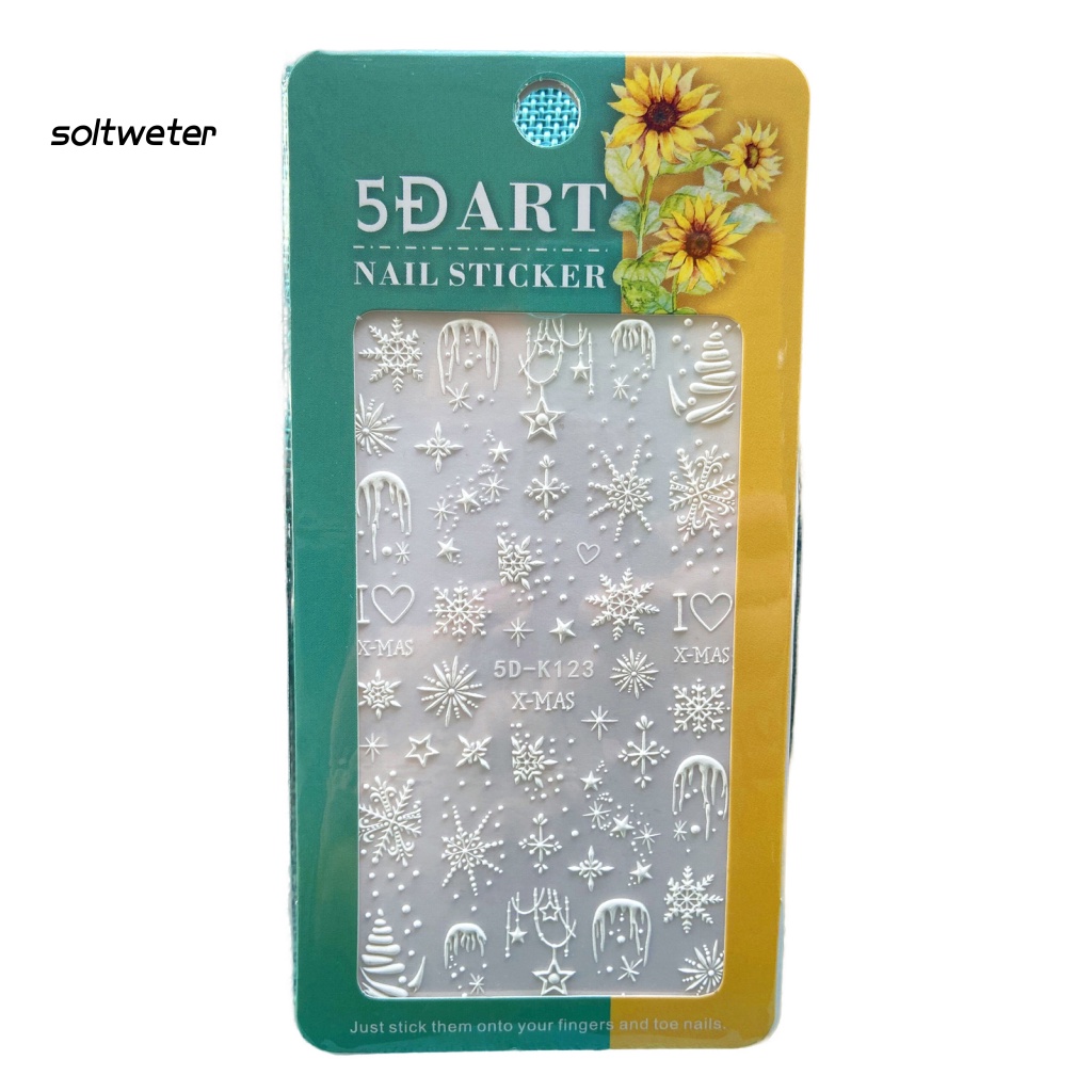 Miếng Dán Trang Trí Móng Tay Siêu Mỏng Họa Tiết Giáng Sinh Tinh Tế Dính Chắc Chắn Charms