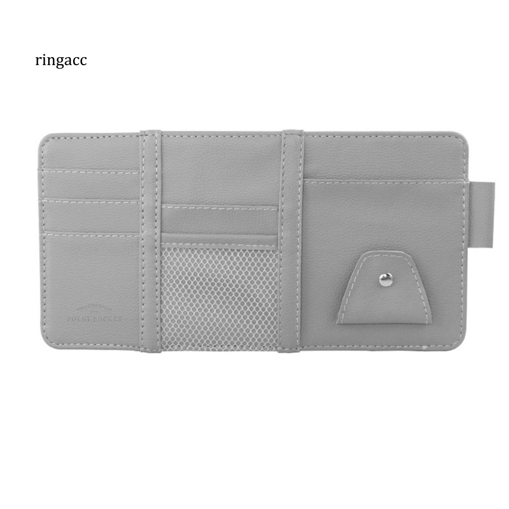 Rga Ví Giả Da Đựng Thẻ Gắn Tấm Che Nắng Xe Hơi SUV Tiết Kiệm Không Gian Đa Năng