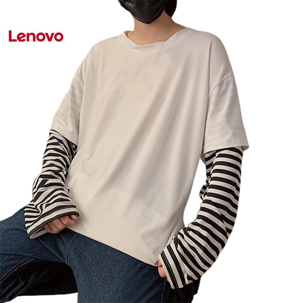 Áo Thun Cổ Tròn Giả Hai Lớp Họa Tiết Hoa Hướng Dương Thời Trang Mùa Thu Cho Nam