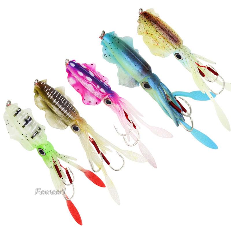 Mồi Câu Cá Hình Bạch Tuộc Mềm Mại Kèm Móc Câu Tiện Dụng