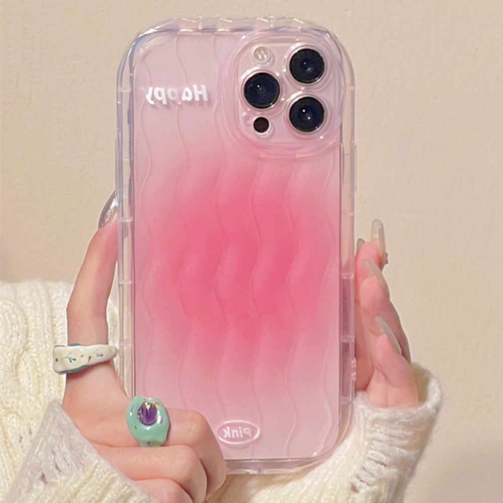 Ốp Điện Thoại TPU Mềm Trong Suốt Họa Tiết Lượn Sóng Màu Gradient Chống Trượt Cho IPhone 11 12 13 14 Pro Max