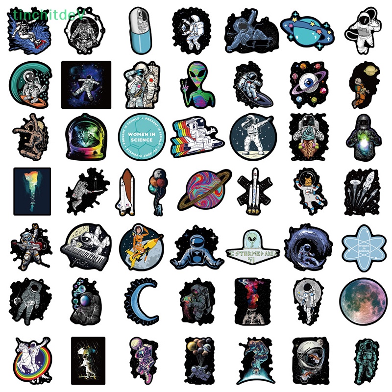 Bộ 50 Miếng Dán Hình Phi Hành Gia Graffiti Trang Trí Xe Hơi / Sổ Tay / Guitar / Notebook
