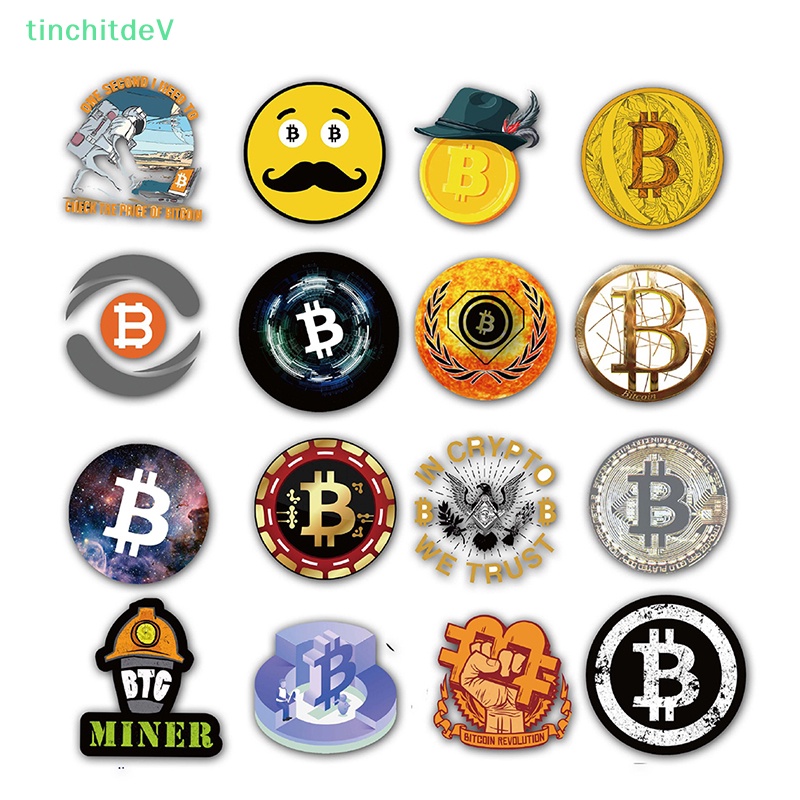 [TinchitdeV] Set 50 Miếng Dán Trang Trí Sổ Tay Phong Cách Bitcoin Graffiti