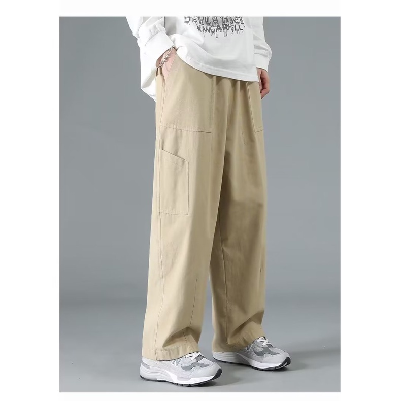 Quần Dài Ống Rộng Plus Size Phong Cách Nhật Bản Thời Trang Xuân Hè Cho Nam