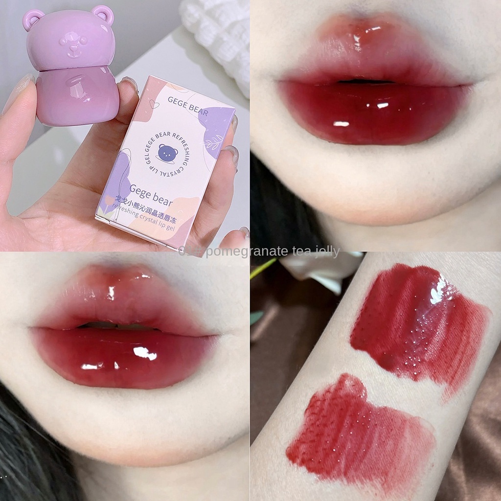 Son Môi Gege Bear Dưỡng Ẩm Chống Nước Lâu Phai Thiết Kế Vỏ Son Hình Gấu Nhỏ Dễ Thương