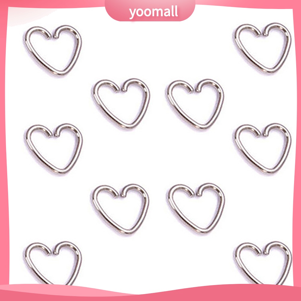 [YM] Set 10 Khuyên Mũi Hình Ngôi Sao / Trái Tim Phong Cách Punk