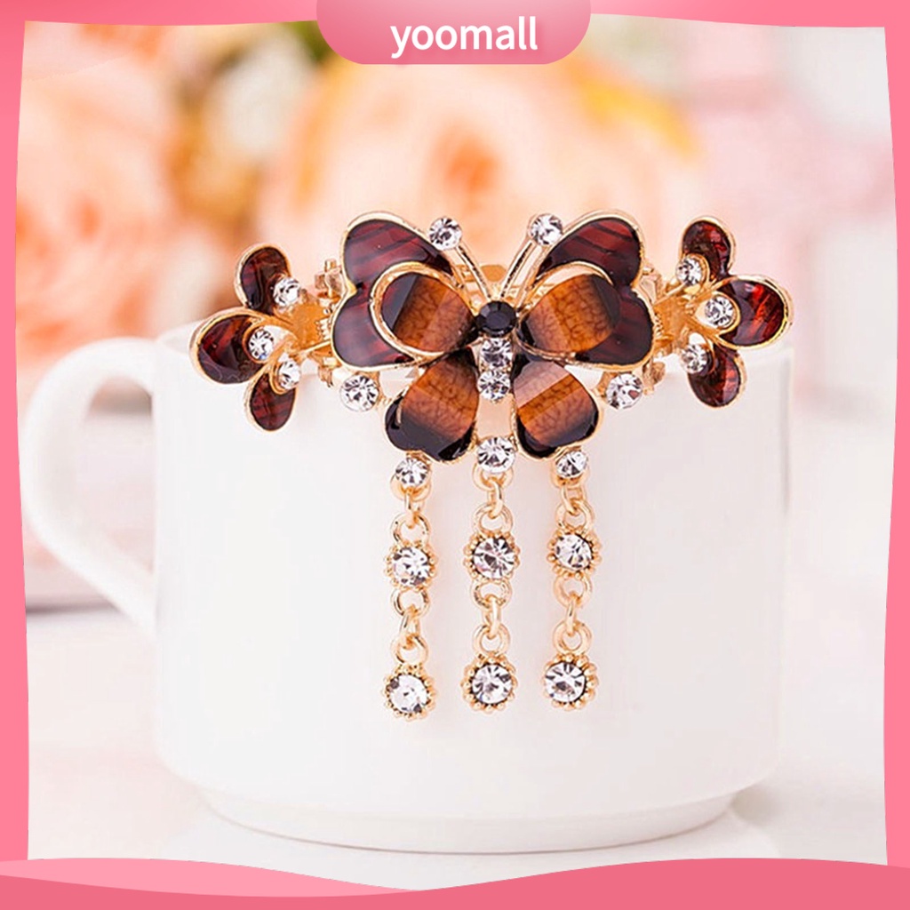 Kẹp Tóc Hình Hoa Đính Đá Lấp Lánh Phong Cách Vintage
