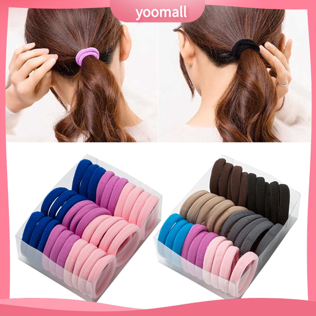 Bộ 30 Dây Cột Tóc Co Giãn Chống Rơi Thiết Kế Đơn Giản