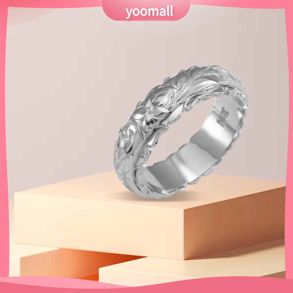 Nhẫn Đính Hôn Bằng Hợp Kim Khắc Hình Hoa Hồng Phong Cách Vintage Dành Cho Nữ