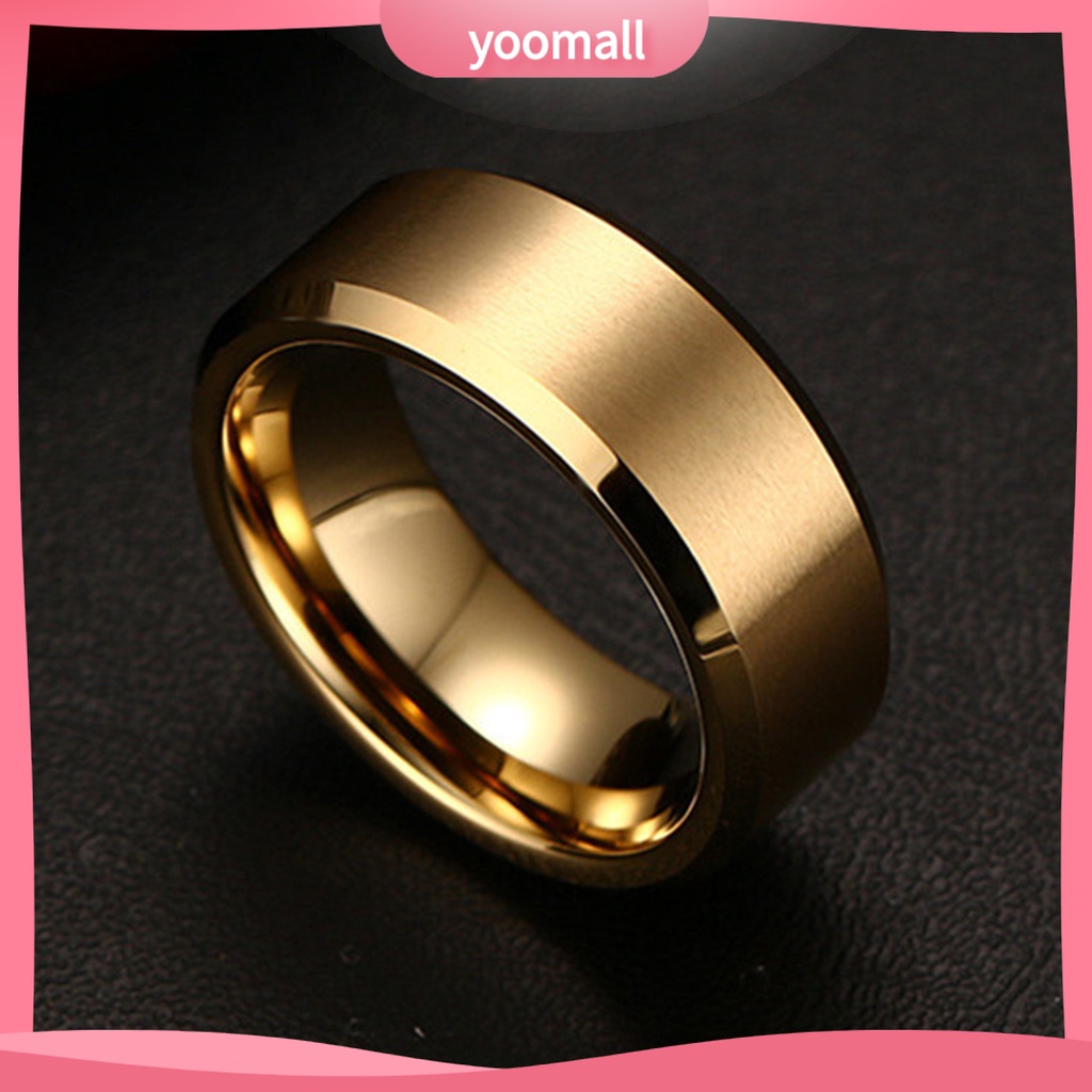 Nhẫn Màu Trơn 8mm Thoải Mái Dành Cho Nam Và Nữ