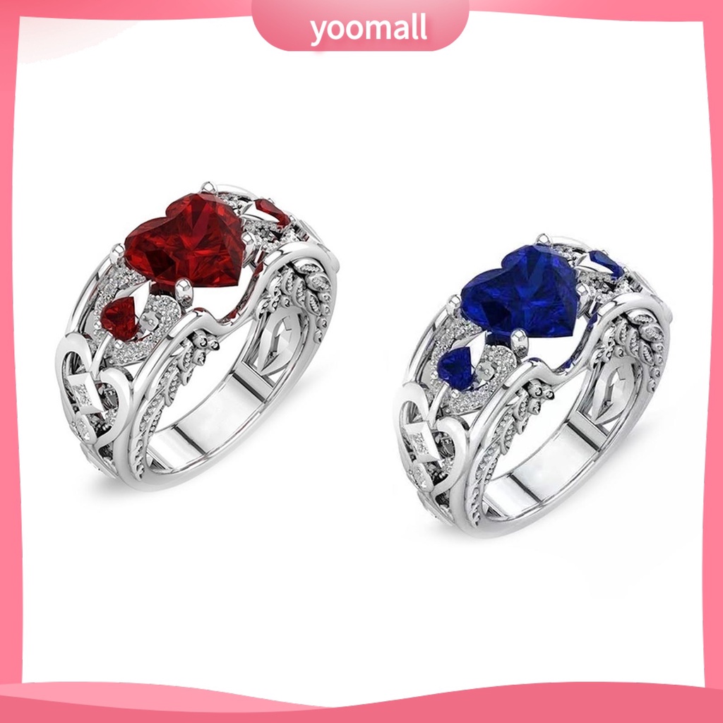 Nhẫn Mạ Điện Họa Tiết Trái Tim Rỗng Thời Trang Cho Nữ
