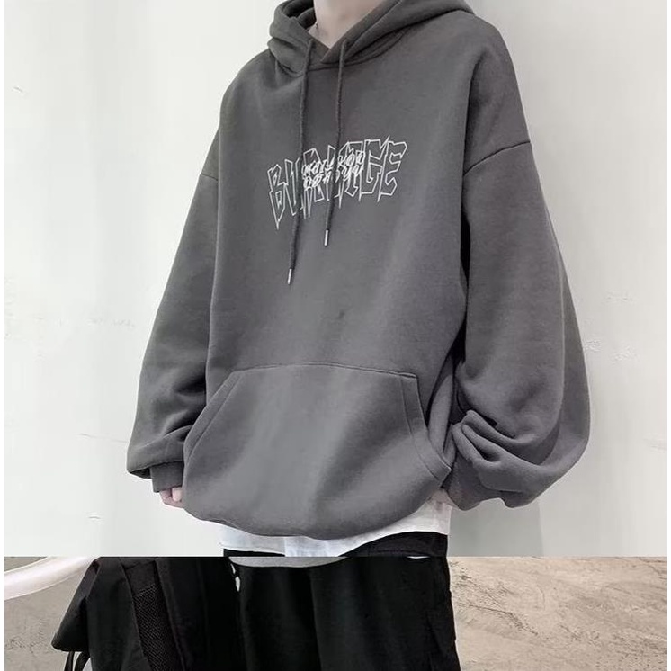 M-8XLáo khoác nam hoodie Tay Dài Dáng Rộng In Hình Lọ Hoa Màu Xám Đậm Phong Cách Đường Phố Mỹ Thời Trang Cho Nam Và Nữ