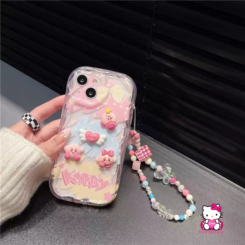 Ốp Điện Thoại Viền Cong Hình Búp Bê Kirby 3D Cho IPhone 11 14 13 12 Pro Max 7Plus XR XS X Max 7 6s 6 8 Plus SE 2020