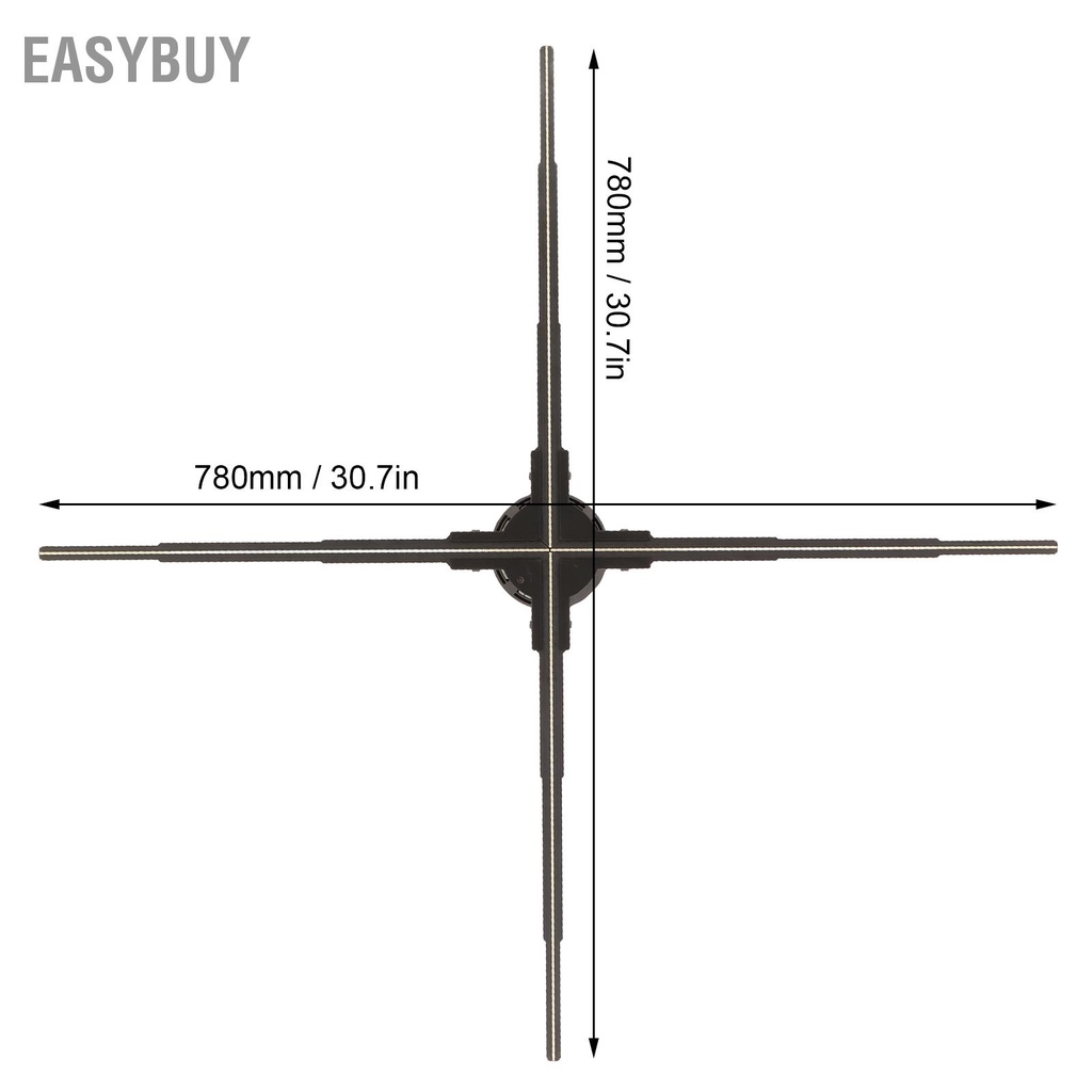 ▲Quạt hình ba chiều 3D Máy chiếu WiFi 30 7x30 7in LED độ phân giải 2000x928 cho màn quảng cáo 100‑240V