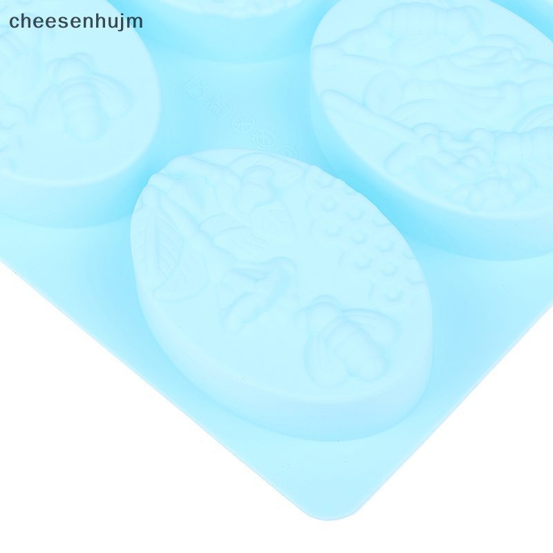 1 Khuôn Làm Bánh Xà Phòng 6 Ô Hình Con Ong Bằng Silicone