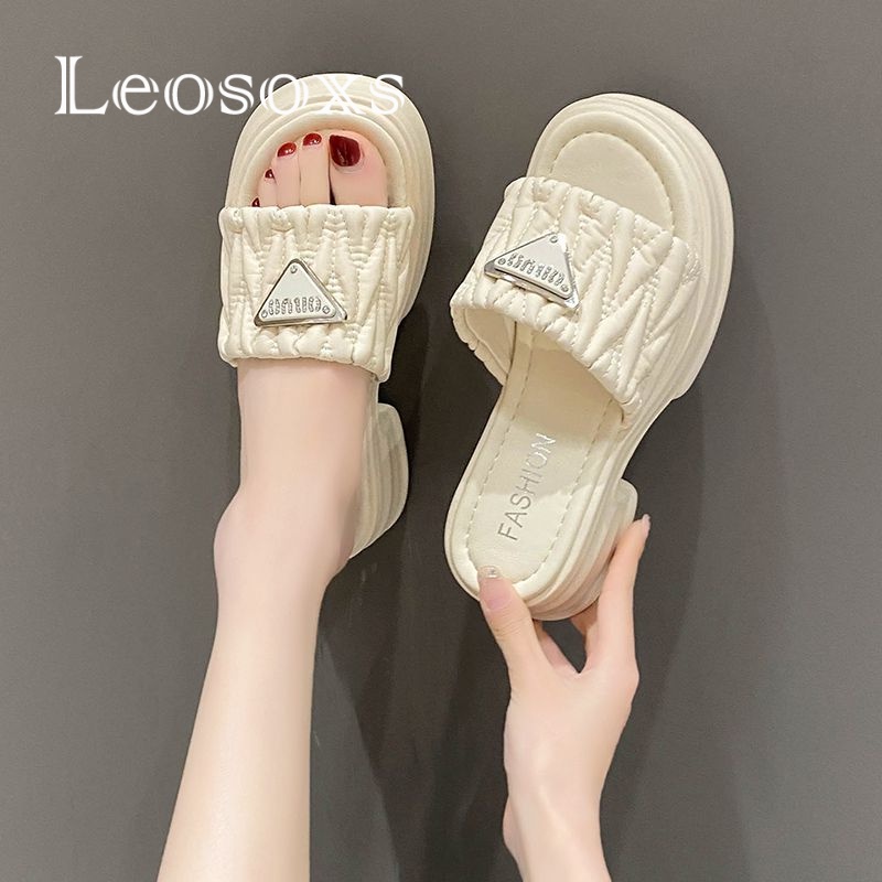Leosoxs dép sandal nữ dép nữ dép bánh mì nữ dép bánh mì Chống Trượt 071309