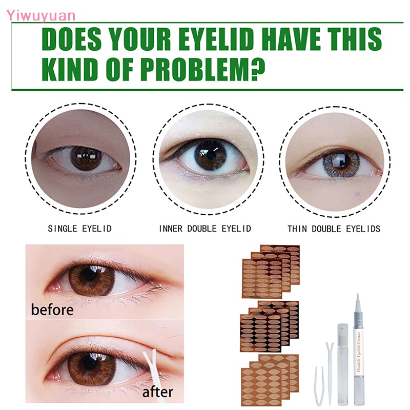 Bộ 396 Cặp Miếng Dán Kích Mí Tự Dính Màu Be Trong Suốt