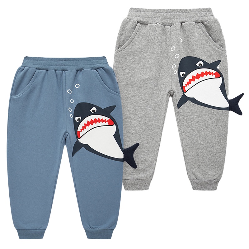 Quần Dài In Hình Cá Mập Thời Trang Cho Bé